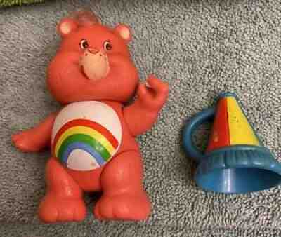 Vintage Care Bear Poseable figure Cheer Bear with Merry Megaphone Piece set