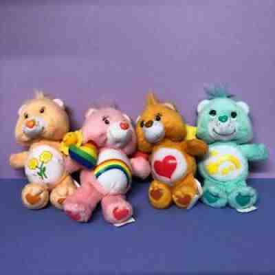 Retro Care Bears Mcdonalds Mini Plush Soft Toys Complete Set x 4 Bears 2004