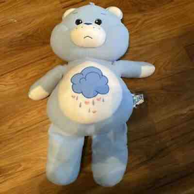 ⤠RARE27"Blue Grumpy Care Bear Plush Vtg 2002 Jumbo Cuddle Pillow
