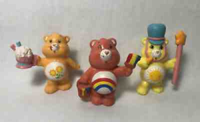 Vintage 1983 Care Bear Mini PVC Figures FRIEND, FUNSHINE, CHEER ~ Lot of 3