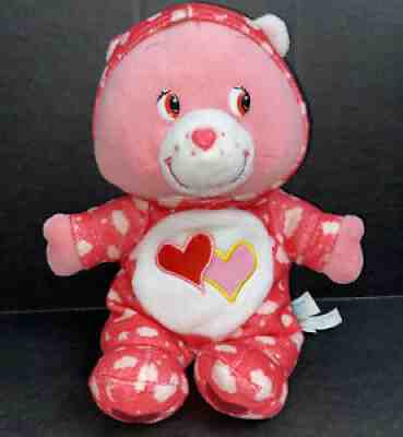 2004 Love A Lot Care Bear PJ Party Special Edition Hearts Plush