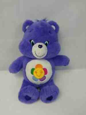 Care Bear Plush 2015 Purple Harmony Flower Smile Rainbow 14" Stuffed Animal