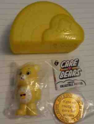 Care Bears Surprise Collectible FUNSHINE BEAR Figurine Coin & Case ð?» Cute!