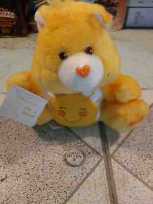 1984 FunShine Yellow Care Bear Coin Bank Teddy Bear New w Tags in plastic