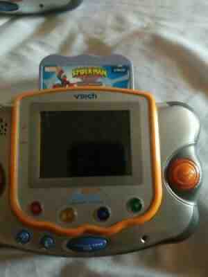 Vtech Vsmile Pocket Learning System with spider man game and 5 others