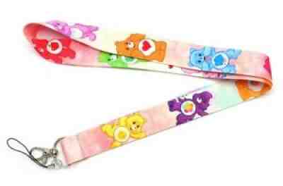 Care Bears Characters Repeat Design Lanyard ID Holder Keychain