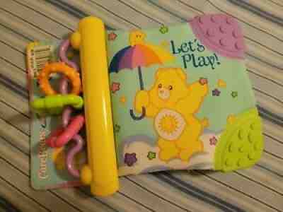 New CARE BEARS Soft Baby TEETHER Book Chew Toy Rattle Funshine & Bedtime Mirror
