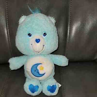 2004 Care Bears BEDTIME BEAR 10" Blue Plush Stuffed Toy FLUFFY TEXTURED