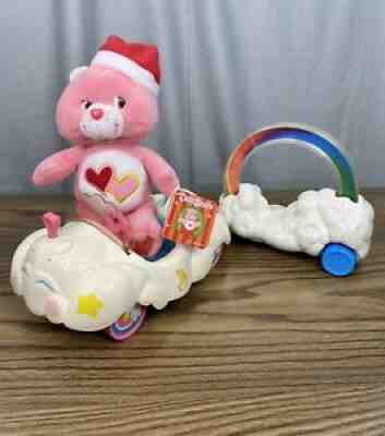 Care Bears 1980s Cloud Mobile Car & Rainbow Roller Cycle + Santa Love-a-Lot Bear