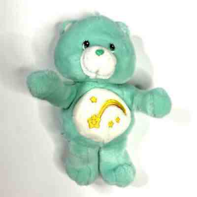 Vintage Care Bears Play Along Wish Bear 10â? Plush Kissing Mint Green 2004