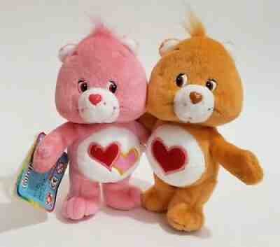 Vintage NOS Care Bears Hugging Plush Orange Tenderheart Pink Love-A-Lot 2002 7