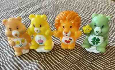 Care Bear Figurines PVC 2004 Braveheart Lion, Birthday Bear, Good Luck & Friend