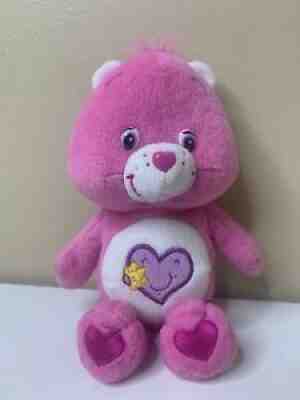 Care Bear 2003 Take Care Bear 9â? Pink Purple Heart Plush Stuffed Toy