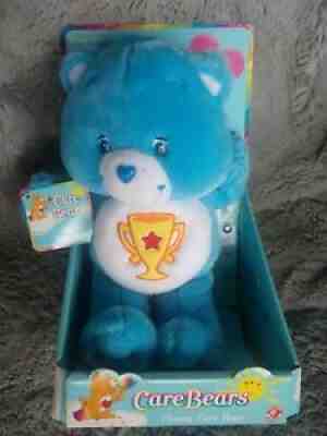 Care Bears Champ Bear Plush Blue Care Bear Champion Trophy With Tag