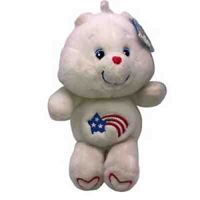 Care Bears America Cares Bear White Shooting Star Flag 13â? Red Heart Feet 2003