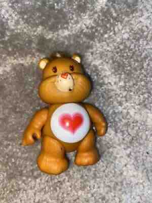VIntage Care Bears Brown Tenderheart Bear Figure Figurine Carebears Red Poseable