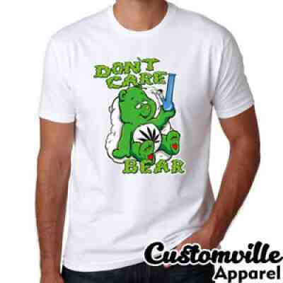 ð??¥ Stoner Bear Weed T Shirt Funny Don't Care Parody 420 Marijuana Cannabis tee