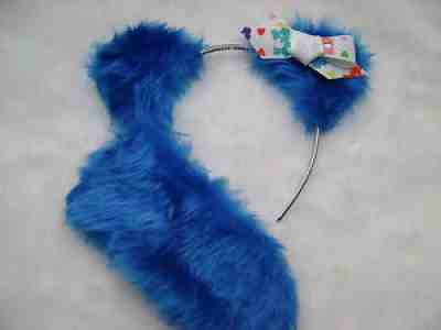 Care Bear Grumpy Bear Royal Blue Ears With Care Bear Logo Bow & Stubby Tail New