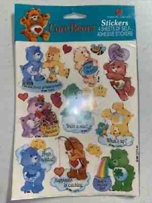 Vintage 1993 Care Bears Stickers NEW IN PACKAGE! 4 Sheets AGC Sticker