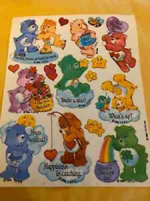 Vintage 1994 Care Bears Friends Stickers opened not used Single sheet
