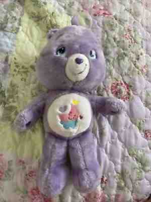 Care Bears Sweet Dreams Bear Purple Plush Stuffed Animal w Moon 14