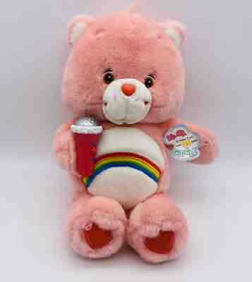 Care Bear Cheer Bear Pink Talking Jokes and Giggles 2004 Rainbow Works With Tags