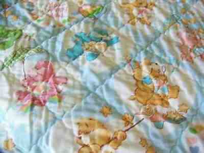 Care Bears Twin Size Bedspread Hearts Ruffle Pastel Colors Quilted Bedtime +