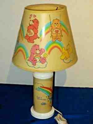 VINTAGE CARE BEARS DUAL NIGHT LIGHT TABLE LAMP IN FAIR CONDITION