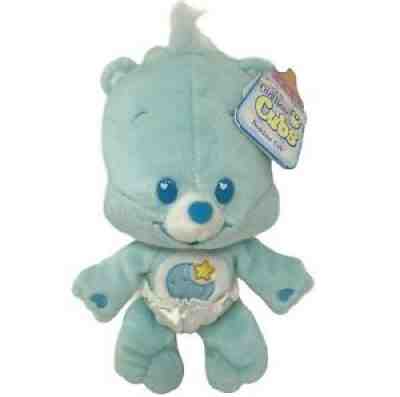 2005 CARE BEARS BEDTIME CUB Plush Toy Stuffed Animal Beanbag Diaper Light Blue