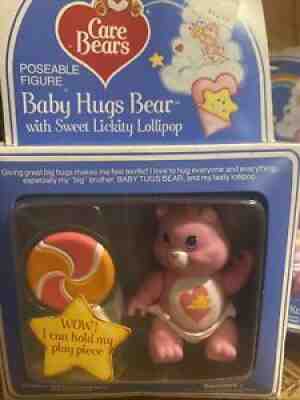 1984 CARE BEAR Baby Tugs Poseable Figure w/ Big Diggity Bucket MIP 80's toys