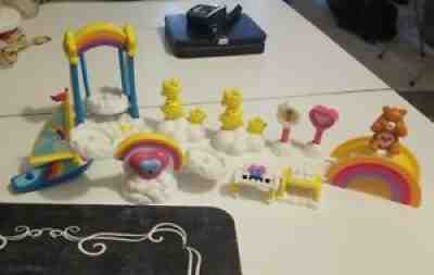 Care Bear House Playset Accessories with 1 Heart Bear Figure - lot of 11pieces