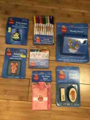 Vintage 80s NOS Care Bear Cousins Magnet Markers Stapler Notes Key Chain 7pc LOT