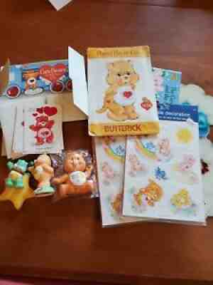 Vintage 1984 Care Bears Lot - Mobile stickers, cards, figure, book, pattern