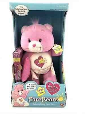 Care Bear Talking Baby Hugs NIB PINK Vintage 2004 - Pillow Diaper Squeeze Hand