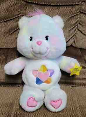 RARE 2004 Talking Care Bear True Heart Bear Plush Stuffed Animal Tie Dye 12â?