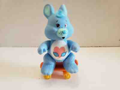 Vintage Care Bear Cousin Swift Heart Rabbit Poseable Figure w/ Skateboard 1980s
