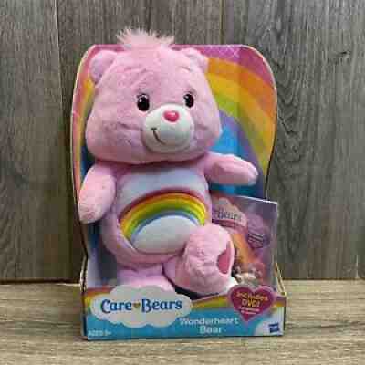 Care Bear Wonder Heart New in Box Cheer Bear Rainbow Pink with DVD 2004