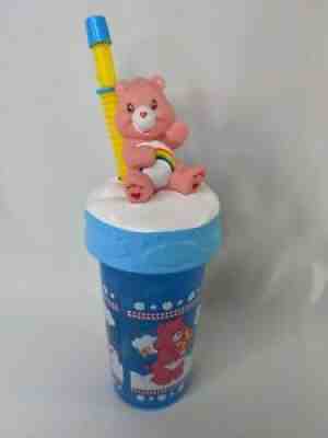 Care Bears Cheer Bear Plastic Drinking Cup Straw Set 2004 Zak Designs