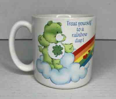 Vintage Care Bears 1984 Coffee Mug Cup Good Luck Bear Cheer Bear Treat Yourself