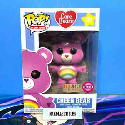 FUNKO POP! CARE BEARS FLOCKED CHEER BEAR #351 BOXLUNCH EXCLUSIVE (NON-MINT) B