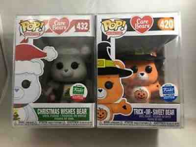 Care Bears Funko Pop 420/432 Trick-or-Sweet Bear/Christmas Wishes Bear Exclusive