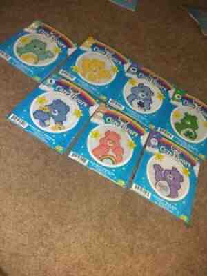 NEW SEALED Care Bears lot of 7 Small Cross Stitch Kit Easy Ornament Crafts