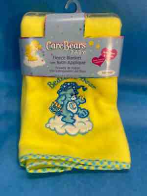 NEW Vintage Care Bears BEDTIME BEAR Yellow Fleece - Baby Blanket 42