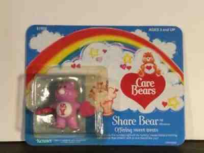 Vintage Care Bears Share Bear with candy PVC Figure 1984 Miniature Mini