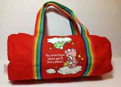 Vintage red CareBears American Greetings Duffle Bag rainbow 80s care bear vtg