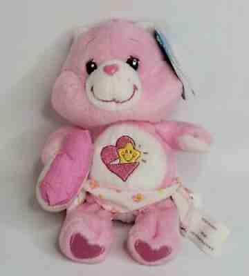 2003 Pink Hugs Care Bears Baby Hugs Stuffed Beanie Toy Bear 6â?