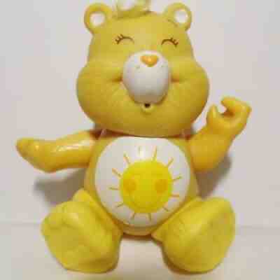 Vintage Care Bears Figure by Kenner Yellow Funshine Bear 1980's sunshine smile