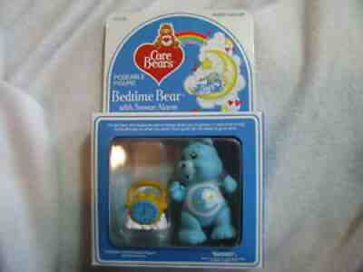 New in Box Unpunched 1984 Care Bears PVC Poseable Figure Bedtime Bear Alarm