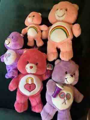Care Bears Lot of 5 Cheer Share Giggles Talking Secret Bear Toy 80s plush
