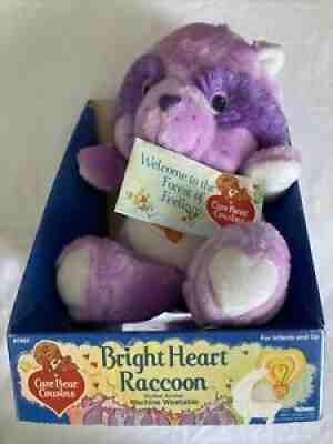 Vintage 1984 Bright Heart Raccoon Carebear In Box Manufactured By Kenner NOS